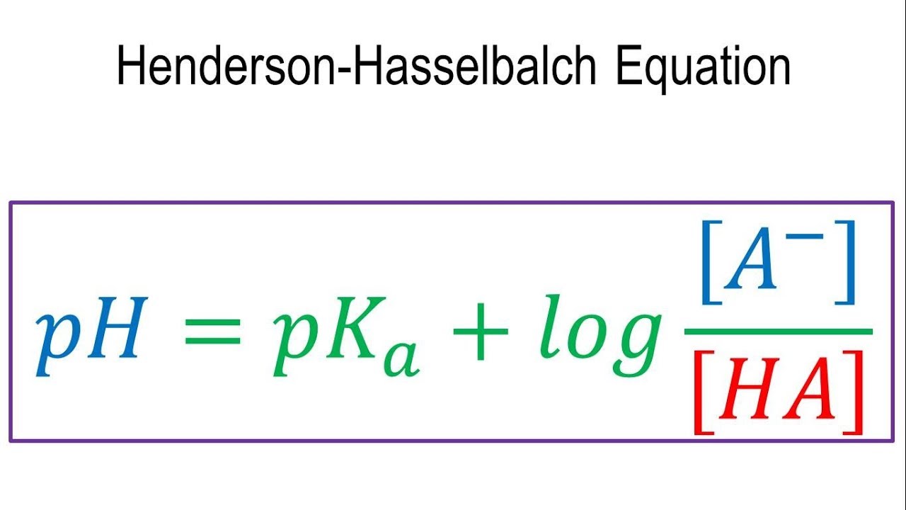 PH And PKa Relationship | Henderson-Hasselbalch Equation - YouTube