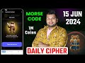 Hamster Kombat Daily Cipher Today 1M Coins 15 June 2024 | hamster kombat daily cipher