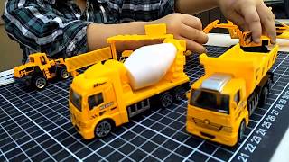 🤹◾️Construction Vehicles Toys for Kids:Toys Unboxing - Excavator Dump Truck Cement Mixer Loader