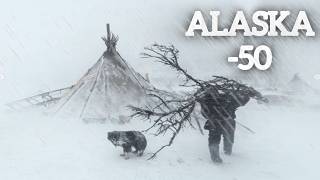 Extreme winter snow storm -50° Solo Camping 4 Days | Snowstorm Tent Inside Tent Winter Camping