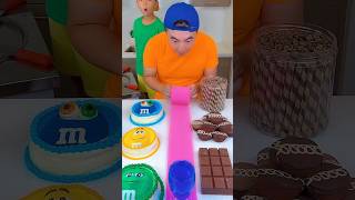 Chocolate food vs colorful  cake ice cream challenge! #funny #shorts by Ethan Funny Family