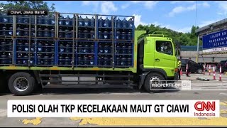 Polisi Olah TKP Kecelakaan Maut di Gerbang Tol Ciawi