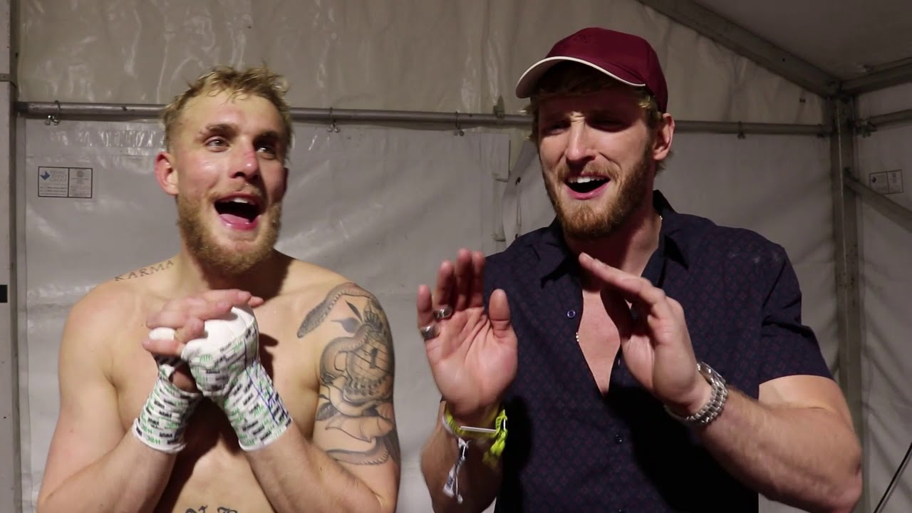 JAKE PAUL AND BROTHER LOGAN CELEBRATE 1ST ROUND KNOCKOUT VICTORY IN ...