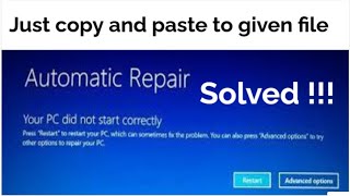 How to fix windows 10 automatic repair and startup repair