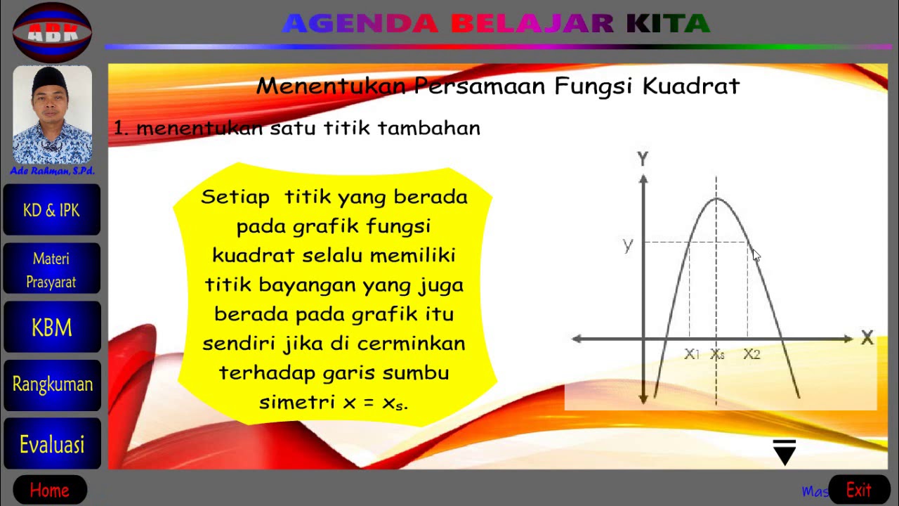 Menentukan Persamaan Fungsi Kuadrat Jika Diketahui Sumbu Simetri Dan ...