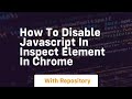 how to disable javascript in inspect element in chrome