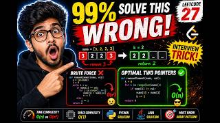 LeetCode 27 Remove Element | Optimal Two Pointer Solution Explained