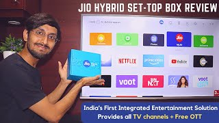 Jio Hybrid Set-Top Box Review 2021 | Setup, Remote, Mobile App, All TV Channels, Jio TV+, OTT & More