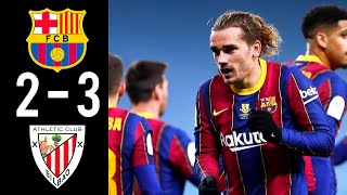 Barcelona vs Athletic Club 2-3 Match Goals & Highlights Supercopa Final