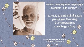 ரமண மகரிஷி வழிகாட்டும் அறிவு/பயிற்சி 14 ~ துயரத்திலிருந்து தப்பித்து பேரானந்தத்தை உணர்வது எப்படி?