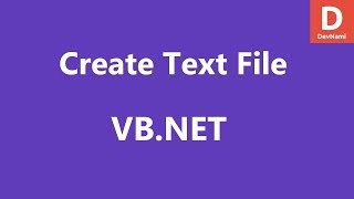 VB .Net Create Text File