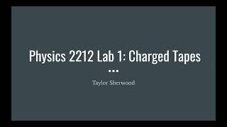 Physics 2 Lab 1: Charged Tapes