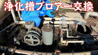 すげ替えるだけだけどね　浄化槽ブロアー交換