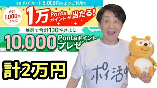 【速報】最大20,000P当たるauPAYカードキャンペーンを2本紹介！