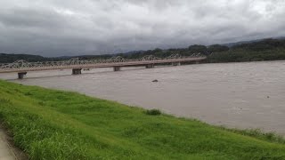 木津川　台風11号接近　川の様子　氾濫しないか心配