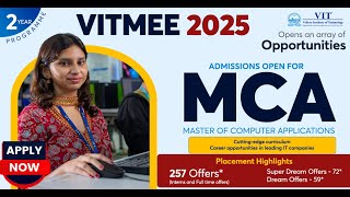 MCA 2025-26 Admissions Open | VITMEE 2025 | Last Date to Apply : March 31st, 2025