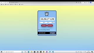 Alarm Clock Project Using Html ,Css and Vanilla Javascript