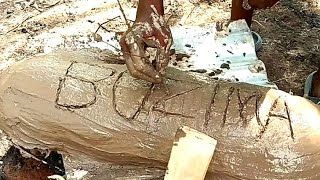 How We Clay-Bake Lemon Garlic Mudfish/Emaale with Coconut Rice,Plantain \u0026 Apple Banana/Asmr#viral