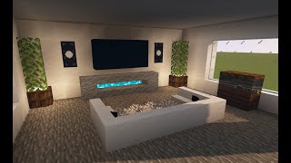 Minecraft modern living room interior tutorial