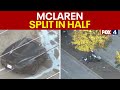 McLaren split in half by tree in Dallas crash that kills 2