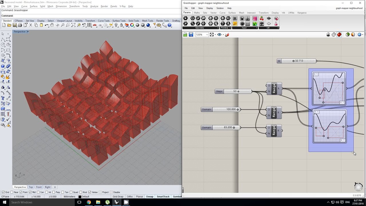 Grasshopper Using The Graph Mapper Youtube
