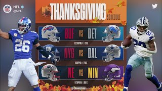 A Preview of the Thanksgiving Day Schedule | NFL NOW