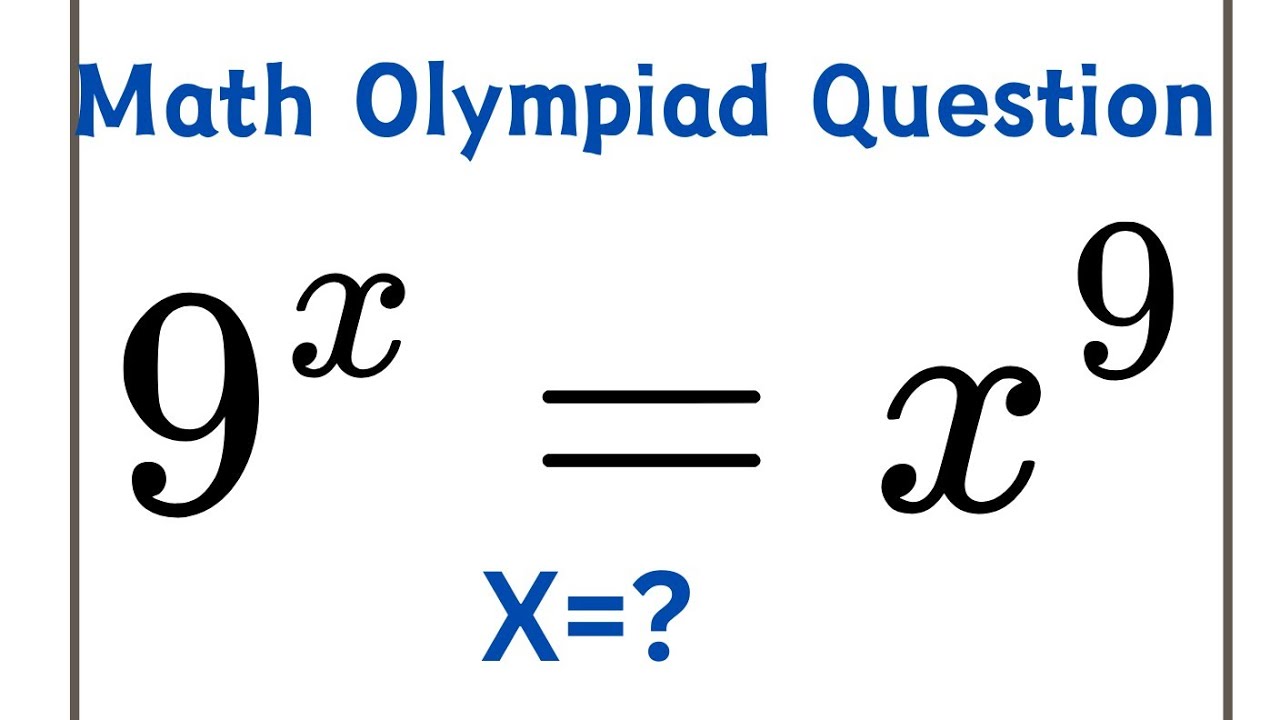 Germany A Nice Math Olympiad Exponential Problem Youtube