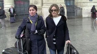 Olivia Palermo arriving at Gare du Nord in Paris
