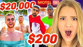 Americans React To SIDEMEN $20,000 VS $200 HOTEL (EUROPE EDITION)