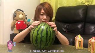 ASMR大食い→スイカを食べた。Eating watermelon