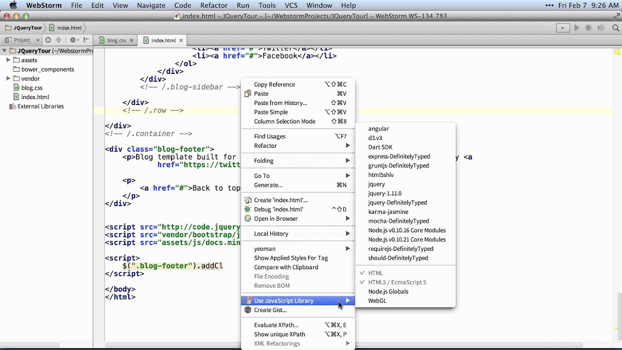 Jquery Tips Webstorm Video Tutorial Youtube