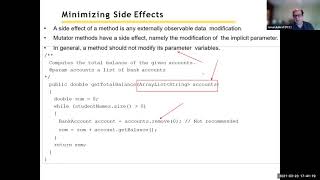 Big Java Chapter 8 Designing Classes - Part 5 Minimizing Side Effects