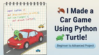 🐢 Python Turtle Car Game – Complete Project in mobile with Full Code (Step-by-Step) #python #coding