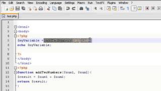 PHP Tutorial Video 9 More on PHP functions, return statements