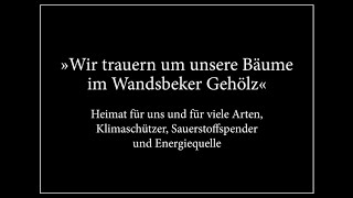 Verbrechen \u0026 Trauer. Baumfällungen im Wandsbeker Gehölz, Hamburg