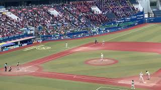 2022年7月22日 千葉県大会5回戦 習志野対拓大紅陵 習志野高校4番サード栗原くん　三塁打一塁走者生還