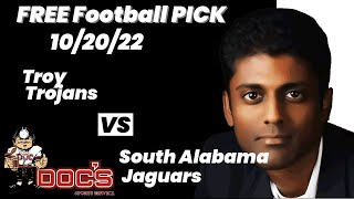 Free Football Pick Troy Trojans vs South Alabama Jaguars Prediction, 10/20/2022 College Football