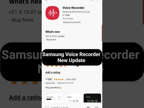 Nueva actualización de la grabadora de voz Samsung disponible #shortsvideo #voicerecord