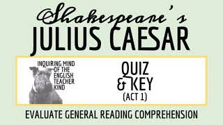 Shakespeare's Julius Caesar Act 1 Quiz and Answer Key