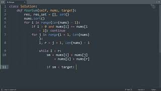 Leetcode 18. 4Sum in Python | Python Leetcode | Python Coding Tutorial | Python Coding ASMR #Python