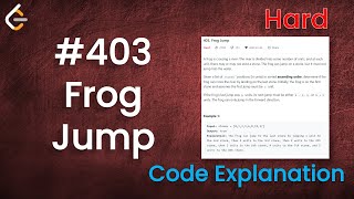 Frog Jump | Live Coding with Explanation | Leetcode - 403
