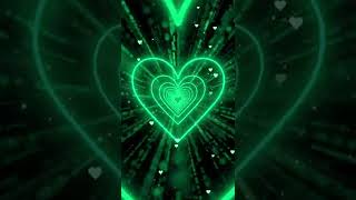 Neon Lights Love Heart Tunnel💚Green Heart Background | Neon Heart Tunnel Loop | Animated Background