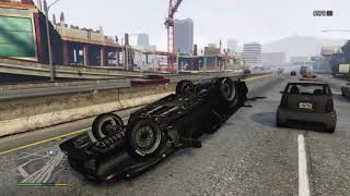 GTA5 高速で走り屋の単独事故発生