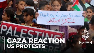 Palestinians thank US protesters for supporting Gaza cause