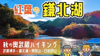 【電車で行く！埼玉登山】紅葉の鎌北湖へ！秋の奥武蔵 低山ハイキング（武蔵横手駅～愛宕山～北向地蔵～鎌北湖～宿谷の滝～物見山～日和田山）