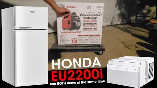 Honda EU2200i running a REFRIGERATOR + AC :) Honest²