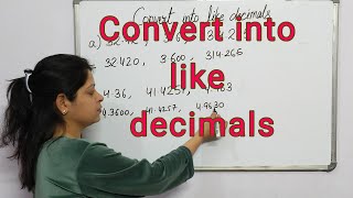 Convert into like decimals | maths tricks