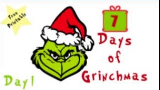 #7daysofgrinchmas Dollar trre Grinch craft with free printable