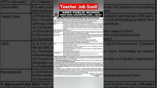 Army Public School Teacher Recruitment 2022 | Awes Army School Vacancy 2022 Army School Jobs #shorts