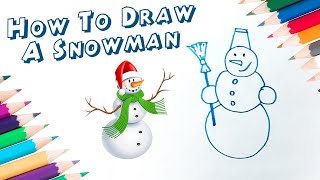 How To Draw A Snowman VERY EASY  - winter drawings - "KARDAN ADAM " "SNOWMAN" “HOW TO DRAW?”